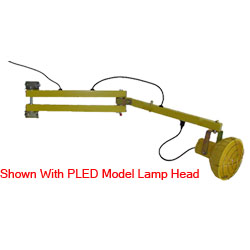 Double-Strut Swing-Arm Work Light - 90" Arm, Metal Lamp Head w/ LED Module