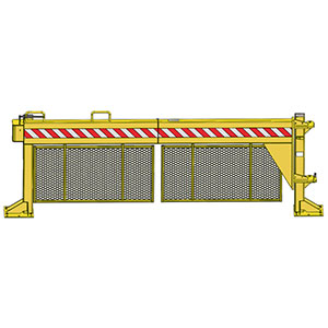 Folding Rail Dock Safety Gate - 13,500 lbs Impact Capacity, Single Rail with Crawl Guard