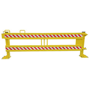 Folding Rail Dock Safety Gate - 13,500 lbs Impact Capacity, Double Rail