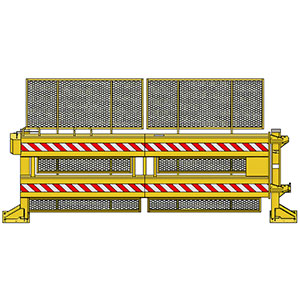 Folding Rail Dock Safety Gate - 13,500 lbs Impact Capacity, Double Rail with Security Guards