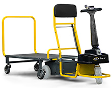 Powered Rider Platform Truck with Detachable Trailer - 50" x 30" Deck, 52-1/2" Turn Radius, 1100 lbs Capacity
