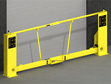 Gas Spring Activated Dock Safety Gate - 8'W, 42"H Closed, 103-1/2"H Open
