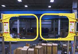 Posi-Stop Adjustable Ladder Safety Gate - Double, Yellow, 40" to 60" Opening