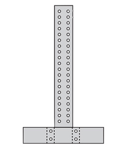 Heavy Duty Cantilever Upright - Double Sided, 20'H, 106" Base