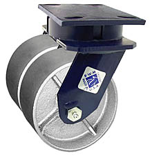 75 Series Swivel Dual Caster - 8" x 2" Cast Iron Wheels - 2,800 lb. Cap.