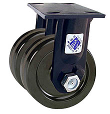 75 Series Rigid Dual Caster - 5" x 2" Phenolic Wheels - 2,000 lb. Cap.