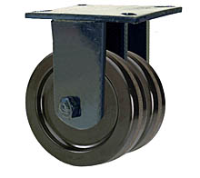 76 Series Rigid Dual Caster - 8" x 2-1/2" Phenolic Wheels - 4,000 lb. Cap.