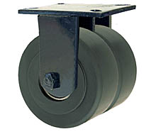 76 Series Rigid Dual Caster - 8" x 3" Nylon Wheels - 7,000 lb. Cap.