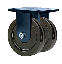 85 Series Rigid Dual Caster - 10" x 3" Phenolic Wheels - 5,800 lb. Cap.