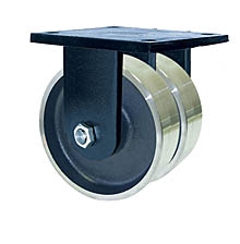 85 Series Rigid Dual Caster - 8" x 4" Forged Steel Wheels - Tapered Bearings - 10,000 lb. Cap.