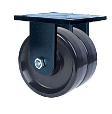 85 Series Rigid Dual Caster - 10" x 3" Solid Urethane Wheels - 6,000 lb. Cap.