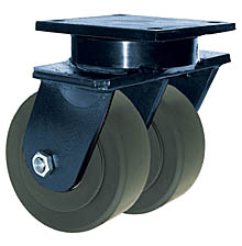 85 Series Swivel Dual Caster - 6" x 3" Nylon Wheels - 10,000 lb. Cap.