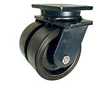 95 Series Swivel Dual Caster - 16" x 3" Urethane on Iron Wheels - 9,200 lb. Cap.