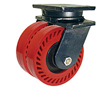 95 Series Swivel Dual Caster - 8" x 3" Omega Wheels - 3,200 lb. Cap.