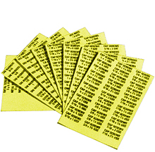 USS Cap Screw Labels (6 page set - Yellow)