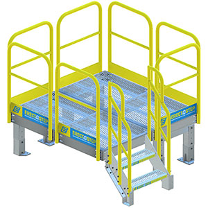 Modular Platform - 6' x 6' w/ 27" Deck Ht, 21" Clearance, 2 Steps