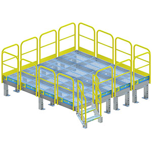 Modular Platform - 12' x 12' w/ 27" Deck Ht, 21" Clearance, 2 Steps