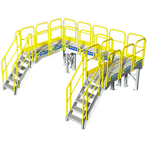 Modular Crossover - U Shaped w/ 48" Vertical x 95" Horizontal Clearance, 5 Steps Each End