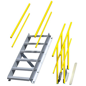 Modular Stairs - 6 Step, 32"W x 54"D, Stacking Extension