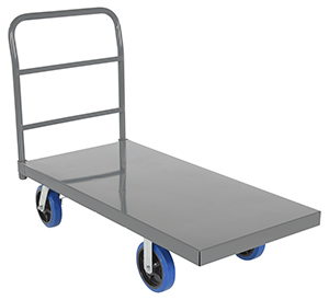 Steel Deck Platform Truck - 45"W x 45"L, 8" x 2" Elastic Rubber Casters