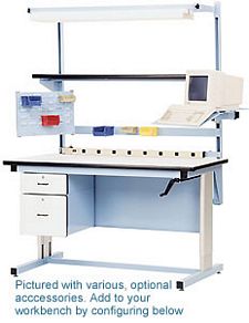 Ergonomic Workstation, Adjustable Height, 60" x 30", ESD Laminate Top
