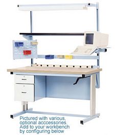 Ergonomic Workstation, Adjustable Height, 60" x 30", Solid Maple Top