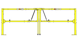 Vertical Access Gate with Slam Protection - Double, Yellow, 108" to 168" Opening