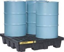 4 Drum Square Spill Control Pallet - 100% Recycled, 276 L Cap.