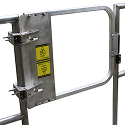 Adjustable Ladder Safety Gate - Aluminum, 19-3/4" to 23-1/2" Opening