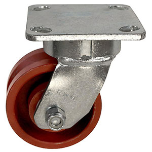 F Series Swivel Caster - 4" x 2" V-Groove Iron Wheel - 800 lb. Cap.