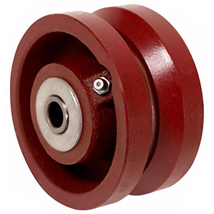 V-Groove Iron Wheel, 4" x 2", 800 lb. cap. for 1/2" dia. axle & 2-7/16" hub length