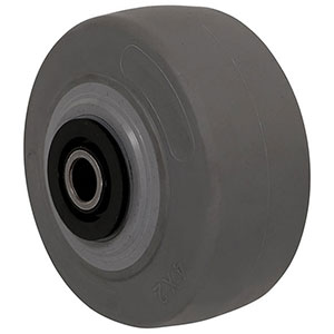 Rubber on Plastic Wheel, 4" x 2", 350 lb. cap. for 1/2" dia. axle & 2-7/16" hub length