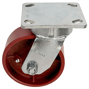 F Series Swivel Caster - 5" x 2" Ductile Steel Wheel - 2,000 lb. Cap.