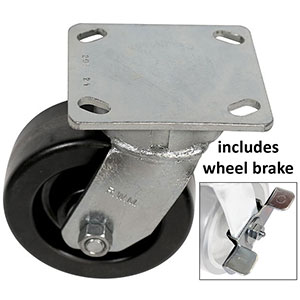 F Series Swivel Caster with Brake - 5" x 2" Phenolic Wheel - 1,000 lb. Cap.