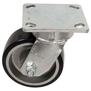 F Series Swivel Caster - 5" x 2" Urethane on Iron Wheel - 1,050 lb. Cap.