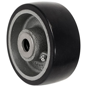 Urethane on Iron Wheel, 5" x 2", 1050 lb. cap. for 1/2" dia. axle & 2-7/16" hub length