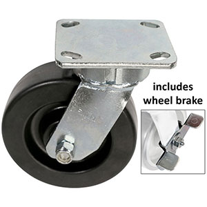 F Series Swivel Caster with Brake - 6" x 2" Phenolic Wheel - 1,200 lb. Cap.