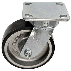 F Series Swivel Caster - 6" x 2" Urethane on Iron Wheel - 1,530 lb. Cap.