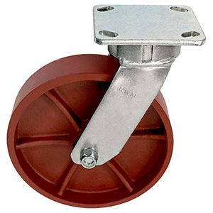 F Series Swivel Caster - 8" x 2" Ductile Steel Wheel - 2,000 lb. Cap.