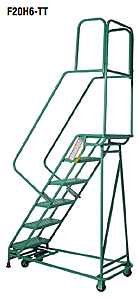 11 Step Knock-Down Traction Tread Mobile Ladder Stand - 26"W x 12"D Platform