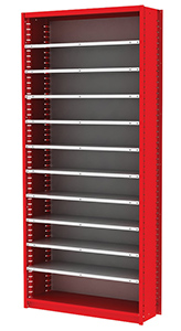 Small Parts Shelving - 38"W x 12"D x 84"H, 10 Adjustable Shelves