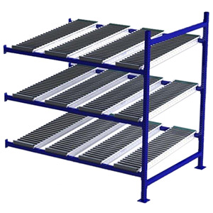 Carton Flow Rack Adder - 6'W x 4'D x 6'H - 3 Levels with (4) 12"W Roller Lanes Per Level