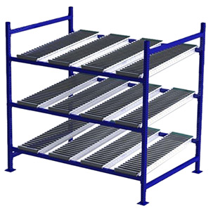 Carton Flow Rack Starter - 6'W x 4'D x 6'H - 3 Levels with (4) 12"W Roller Lanes Per Level