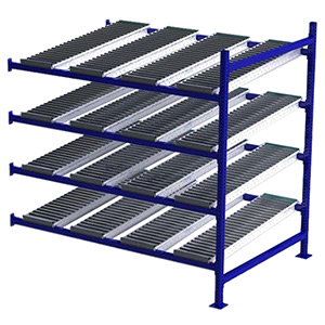 Carton Flow Rack Adder - 6'W x 4'D x 6'H - 4 Levels with (4) 12"W Roller Lanes Per Level