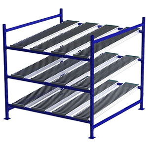 Carton Flow Rack Starter - 6'W x 6'D x 6'H - 3 Levels with (4) 12"W Roller Lanes Per Level