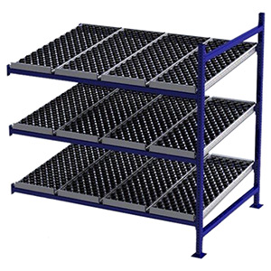 Carton Flow Rack Adder - 6'W x 4'D x 6'H - 3 Levels of Wheel Bed