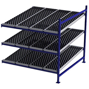 Carton Flow Rack Adder - 6'W x 6'D x 6'H - 3 Levels of Wheel Bed