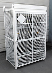 12 Bottle (33 lb.) Gas Cylinder Cage - 44"W x 30"D x 68"H, Powder Coat White