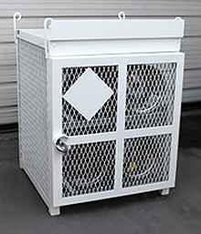 4 Bottle (33 lb.) Gas Cylinder Cage - 30"W x 30"D x 38"H, Powder Coat White