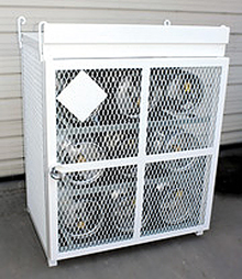 9 Bottle (33 lb.) Gas Cylinder Cage - 44"W x 30"D x 53"H, Powder Coat White
